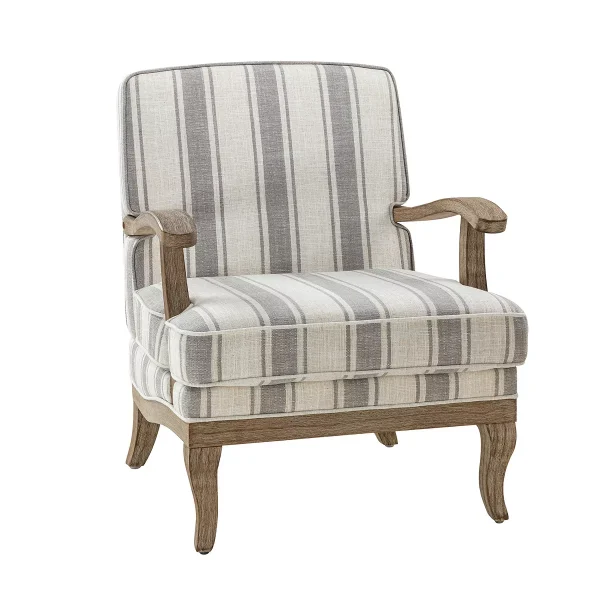 Farmhouse Style Armchair with Romantic Stripes Armchair for Living Room, Lounge, Bedroom